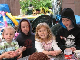 Fynnley, Bobby, hedgehog cake, Abigail & AJ